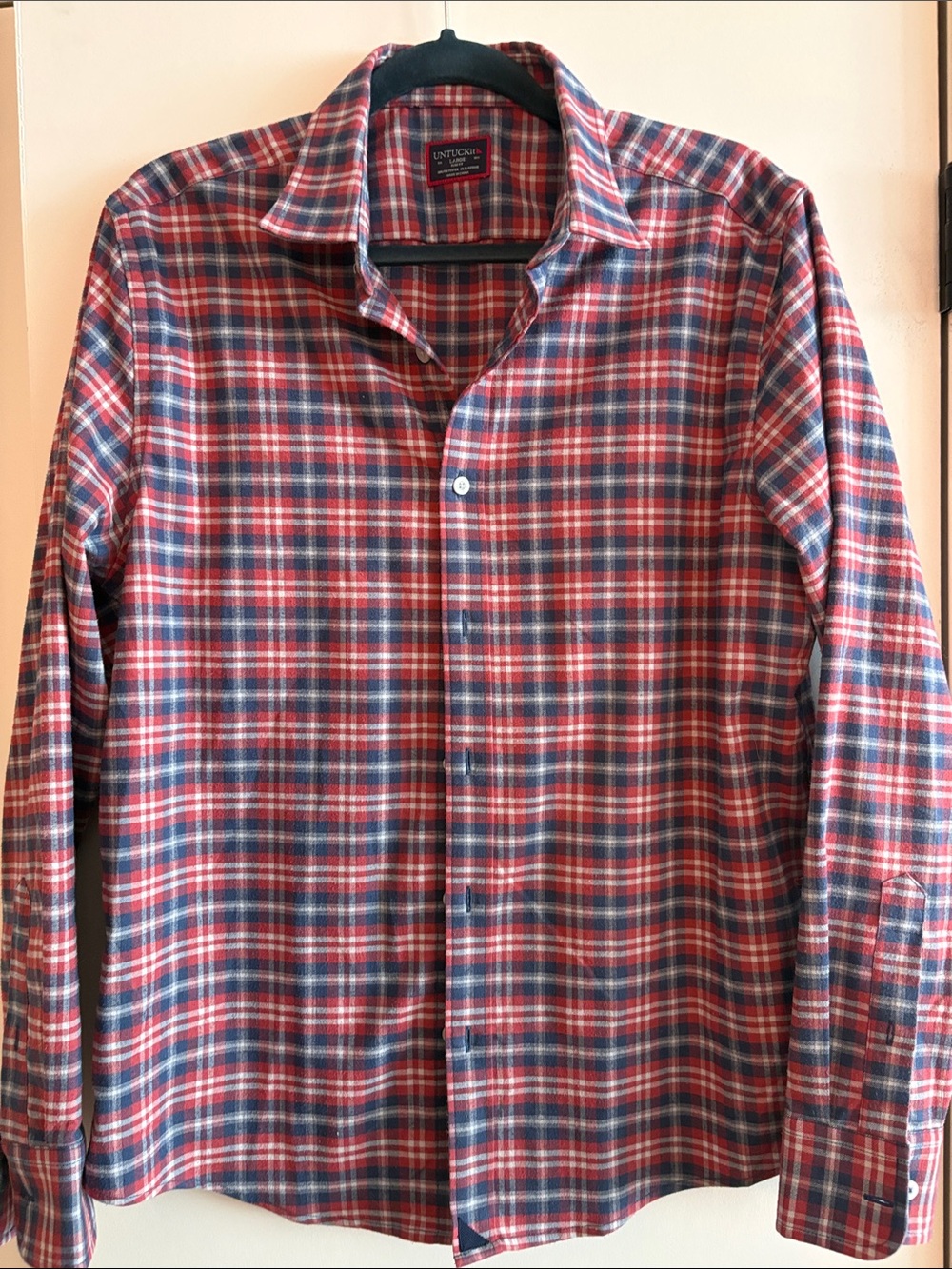 UNTUCKit Red and Blue Plaid Long-Sleeve Button-Down Shirt